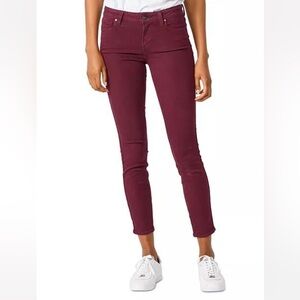 Paige Burgundy Skinny Jeans